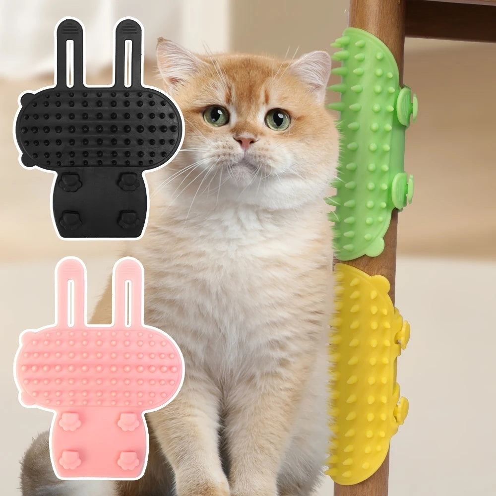 Cat Hair Removal Brush Cats Scratching Rubbing Brush Kitten Grooming Self Cleaning Wall Corner Cat Scratcher
