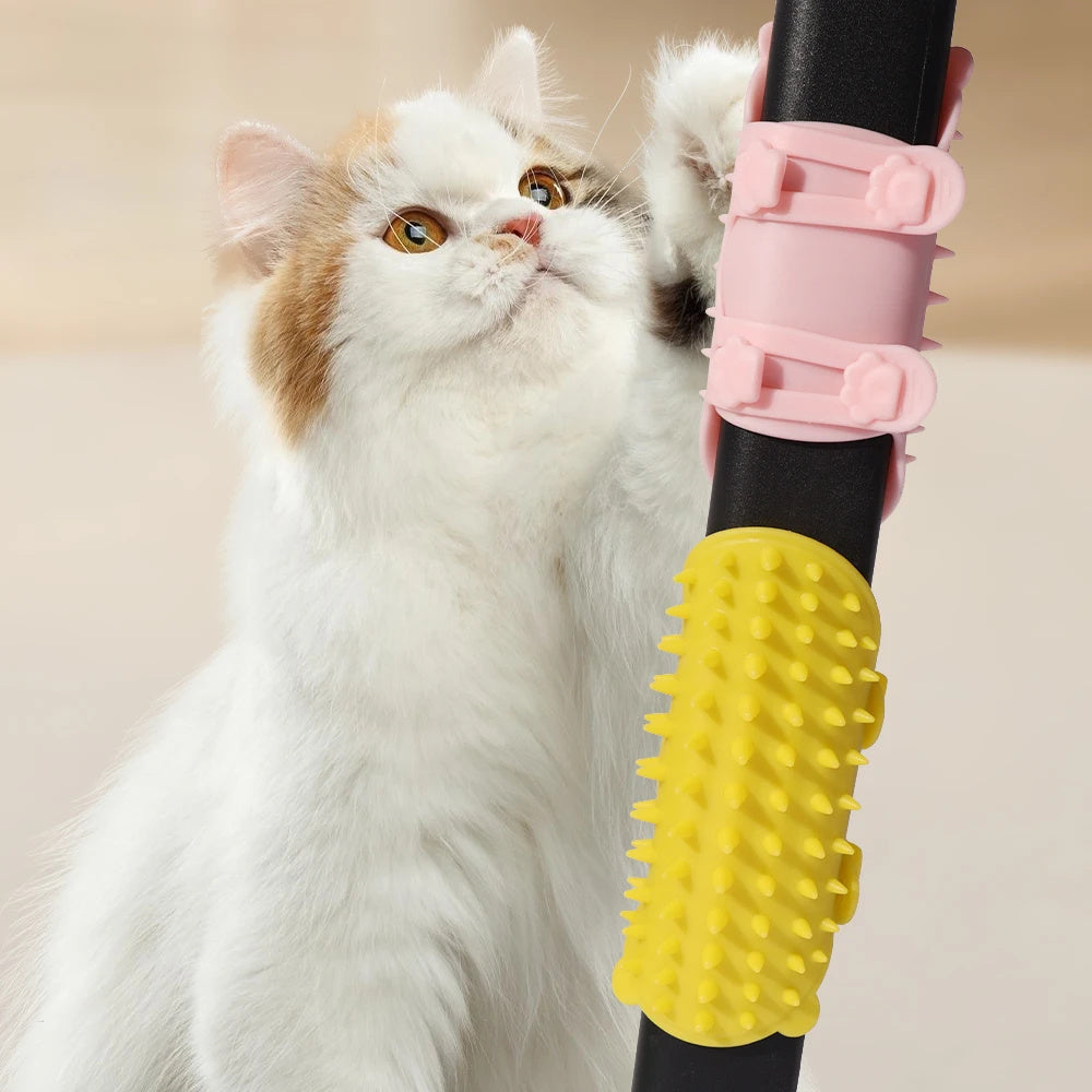 Cat Hair Removal Brush Cats Scratching Rubbing Brush Kitten Grooming Self Cleaning Wall Corner Cat Scratcher